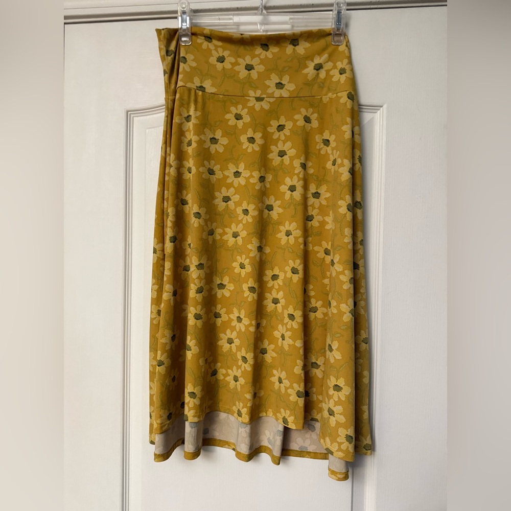 LuLaRoe High Low Skirt in Mustard Floral